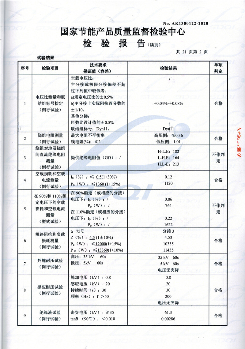 高低压试验报告-S11-1250黄梅黄梅黄梅油浸式变压器-2.jpg